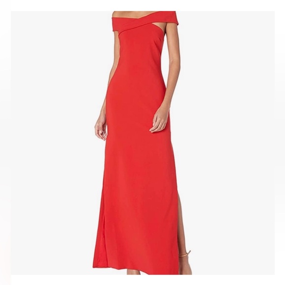 Likely Dress 4 Red Darrah Off Shoulder Long Double Slit Evening Gown Formal - Picture 1 of 8